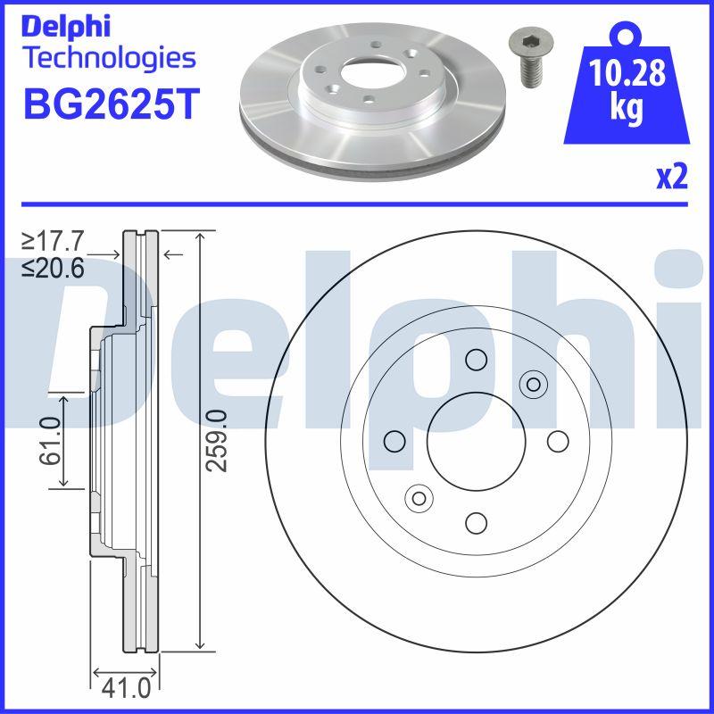 Delphi BG2625T - Bremžu diski ps1.lv