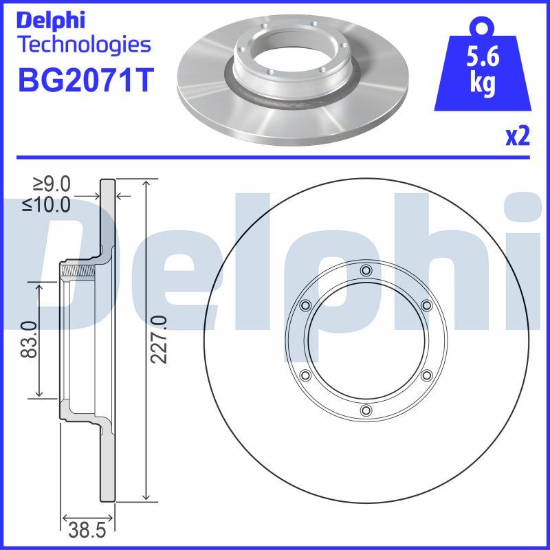 Delphi BG2071T - Bremžu diski ps1.lv