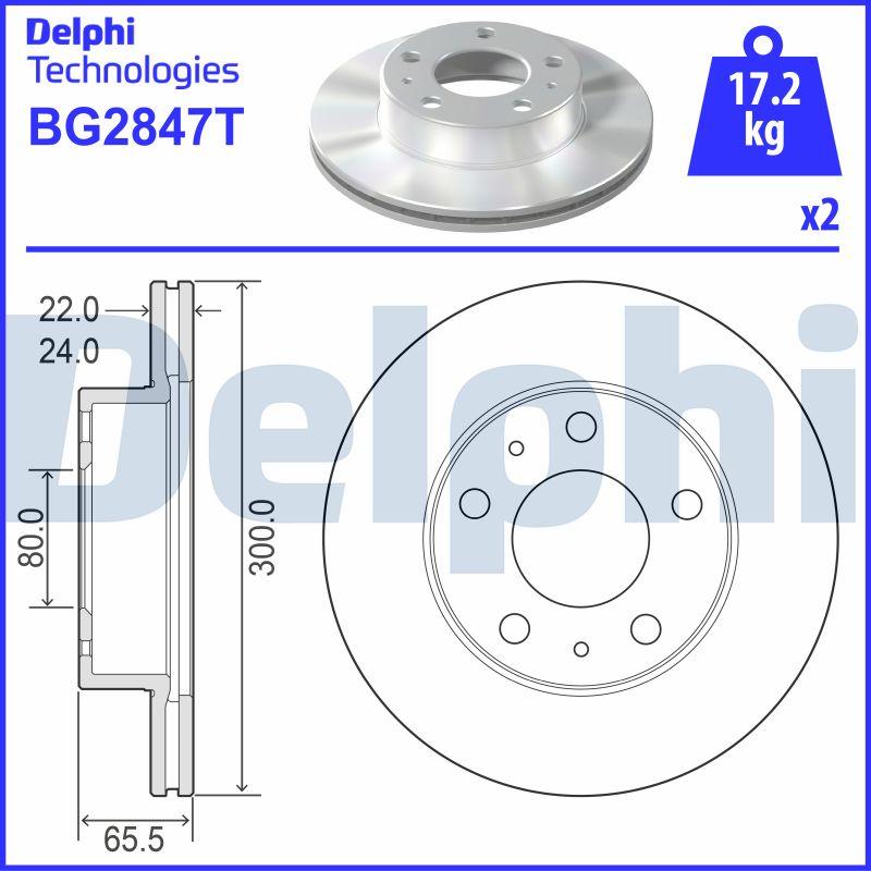 Delphi BG2847T - Bremžu diski ps1.lv