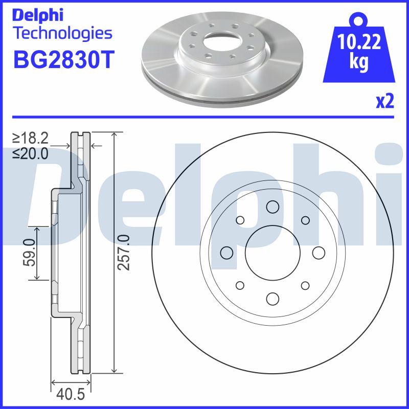 Delphi BG2830T - Bremžu diski ps1.lv