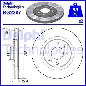 Delphi BG2387 - Bremžu diski ps1.lv