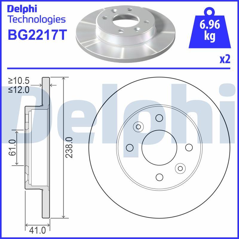 Delphi BG2217T - Bremžu diski ps1.lv