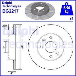 Delphi BG2217 - Bremžu diski ps1.lv