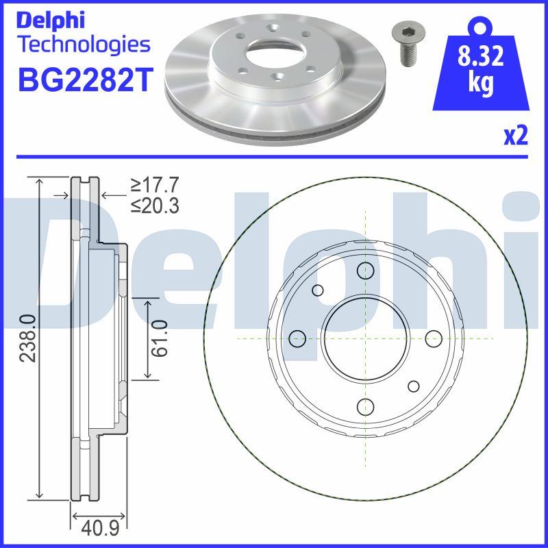 Delphi BG2282T - Bremžu diski ps1.lv