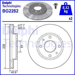 Delphi BG2282 - Bremžu diski ps1.lv