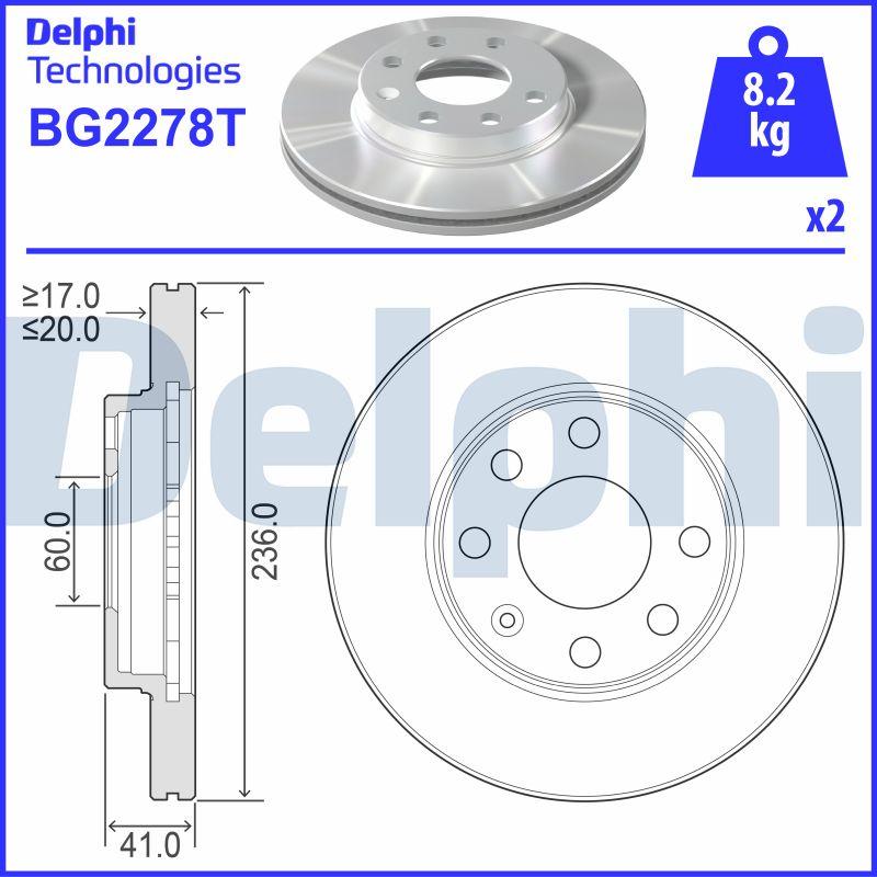 Delphi BG2278T - Bremžu diski ps1.lv