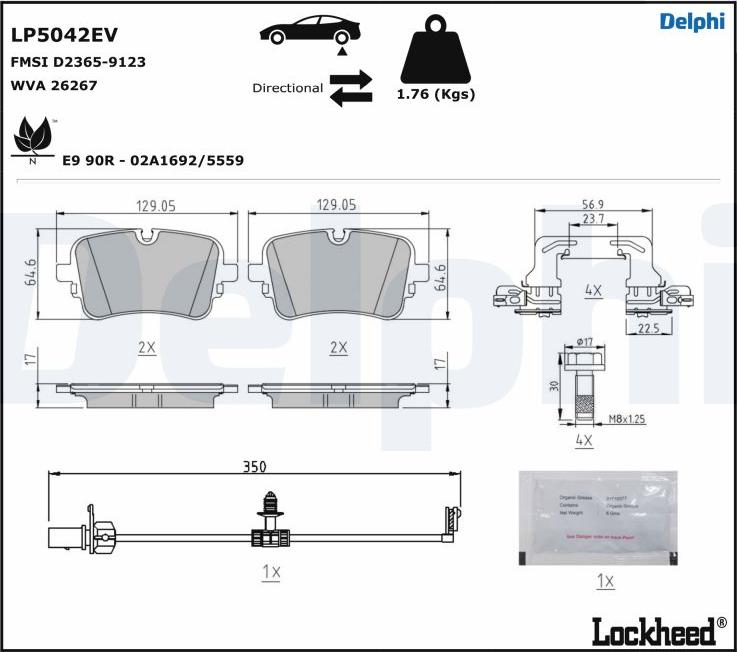 Delphi LP5042EV - Bremžu uzliku kompl., Disku bremzes ps1.lv