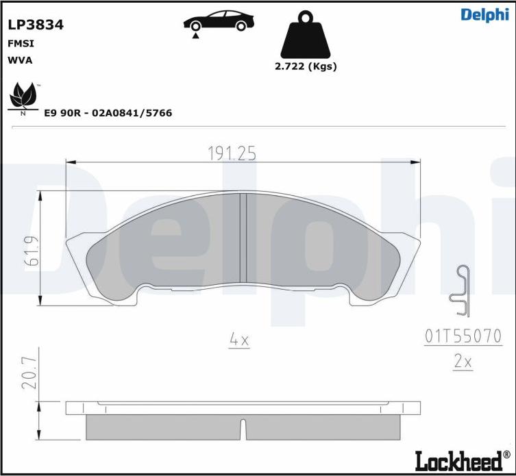 Delphi LP3834 - Bremžu uzliku kompl., Disku bremzes ps1.lv