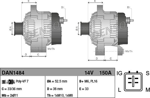 Denso DAN1484 - Ģenerators ps1.lv