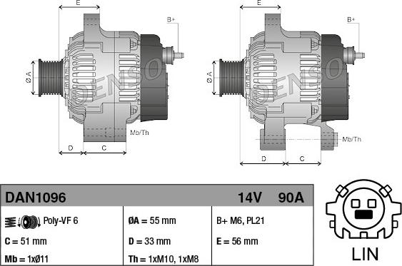 Denso DAN1096 - Ģenerators ps1.lv