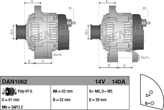 Denso DAN1062 - Ģenerators ps1.lv