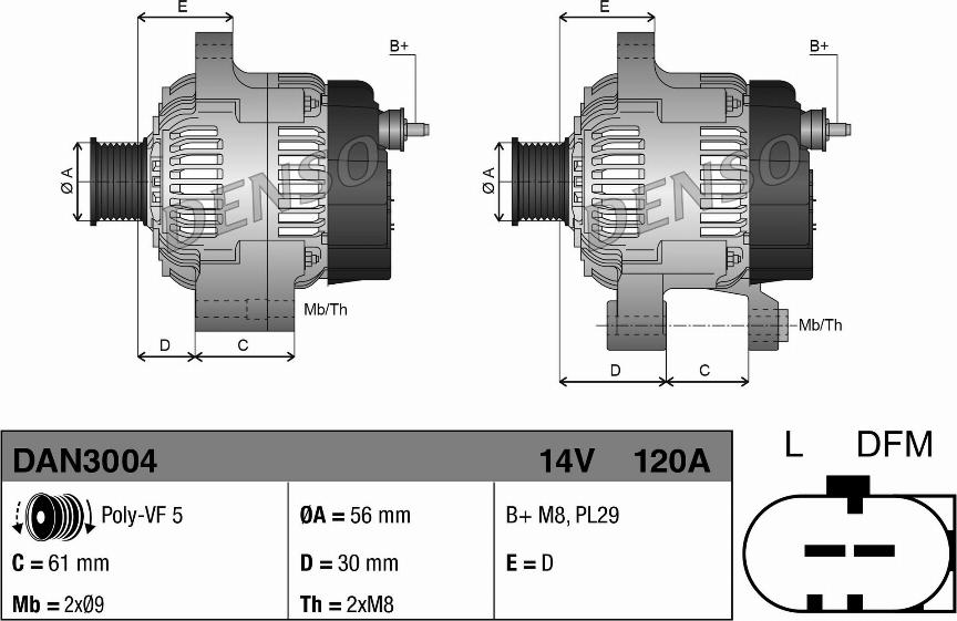 Denso DAN3004 - Ģenerators ps1.lv