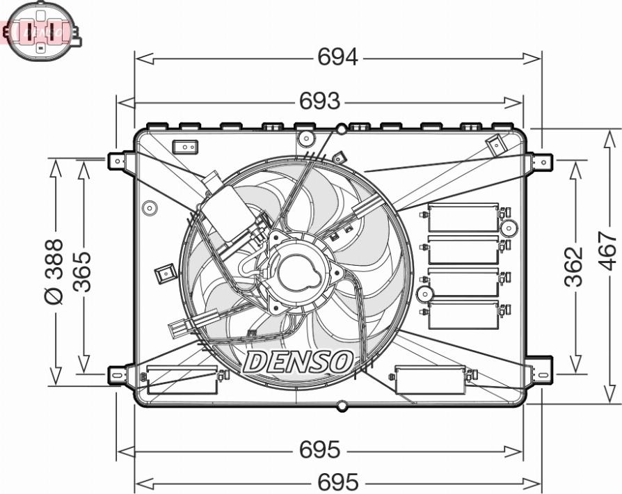 Denso DER10010 - Ventilators, Motora dzesēšanas sistēma ps1.lv