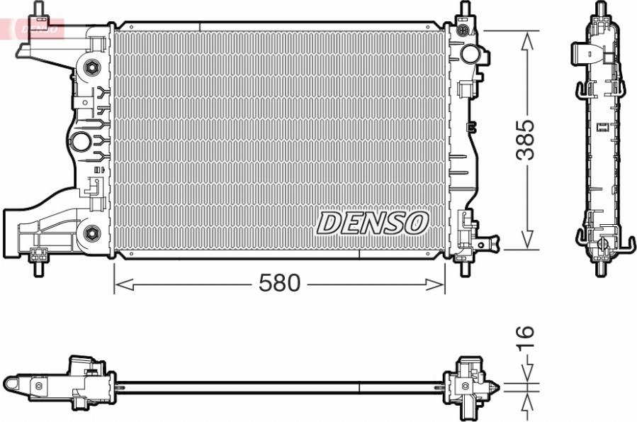 Denso DRM15016 - Radiators, Motora dzesēšanas sistēma ps1.lv