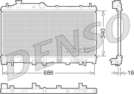 Denso DRM36015 - Radiators, Motora dzesēšanas sistēma ps1.lv