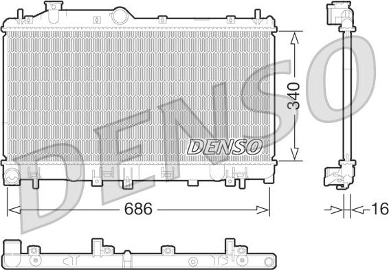 Denso DRM36014 - Radiators, Motora dzesēšanas sistēma ps1.lv