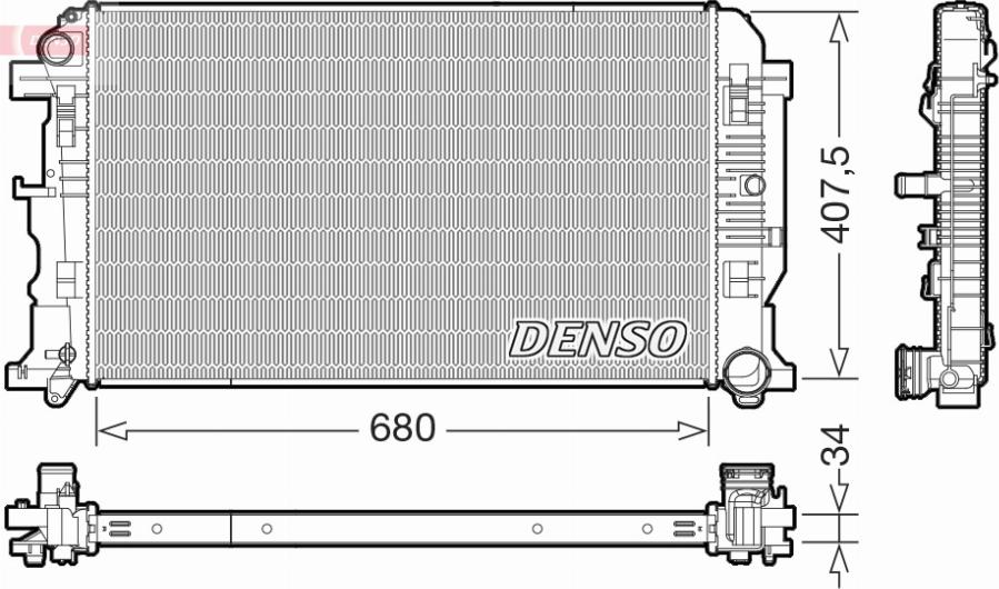 Denso DRM32053 - Radiators, Motora dzesēšanas sistēma ps1.lv