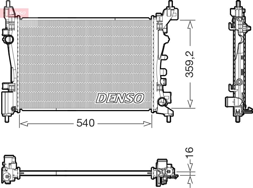 Denso DRM20130 - Radiators, Motora dzesēšanas sistēma ps1.lv