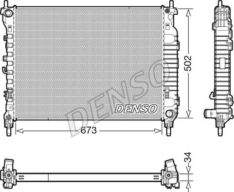 Denso DRM20125 - Radiators, Motora dzesēšanas sistēma ps1.lv