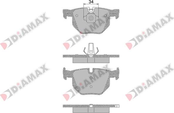 Diamax N09456 - Bremžu uzliku kompl., Disku bremzes ps1.lv