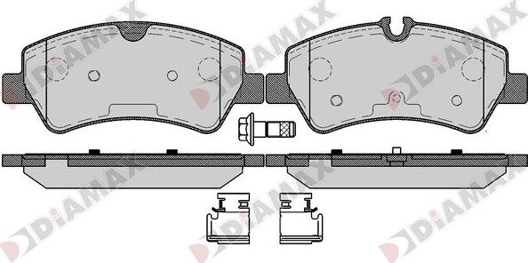 Diamax N09677 - Bremžu uzliku kompl., Disku bremzes ps1.lv