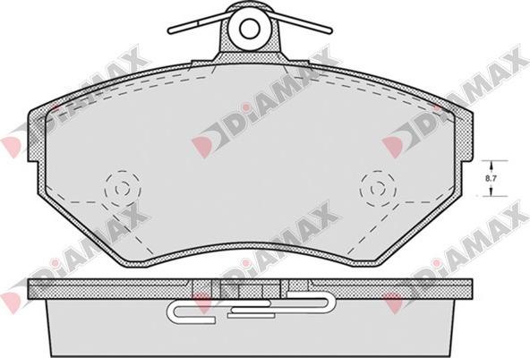 Diamax N09233 - Bremžu uzliku kompl., Disku bremzes ps1.lv