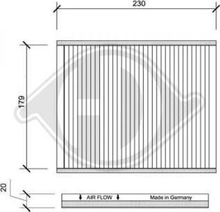 Diederichs DCI0090 - Filtrs, Salona telpas gaiss ps1.lv