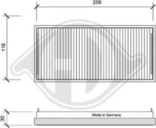 Diederichs DCI0019S - Filtrs, Salona telpas gaiss ps1.lv