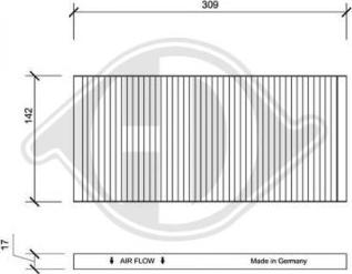 Diederichs DCI0016 - Filtrs, Salona telpas gaiss ps1.lv