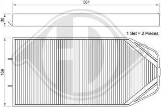 Diederichs DCI0080S - Filtrs, Salona telpas gaiss ps1.lv