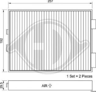 Diederichs DCI0037S - Filtrs, Salona telpas gaiss ps1.lv