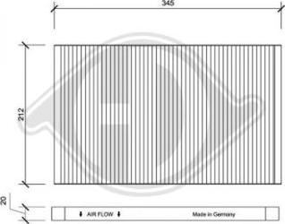 Diederichs DCI0028 - Filtrs, Salona telpas gaiss ps1.lv