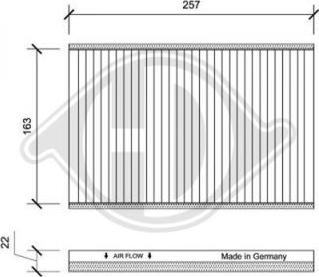 Diederichs DCI0145 - Filtrs, Salona telpas gaiss ps1.lv