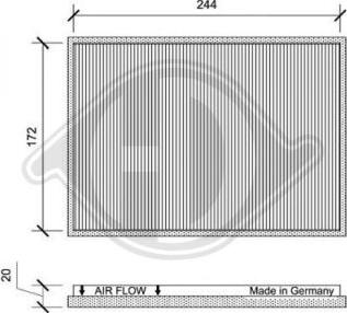 Diederichs DCI0161 - Filtrs, Salona telpas gaiss ps1.lv