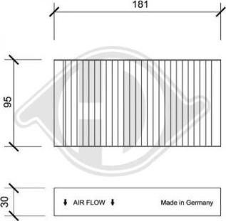 Diederichs DCI0105 - Filtrs, Salona telpas gaiss ps1.lv