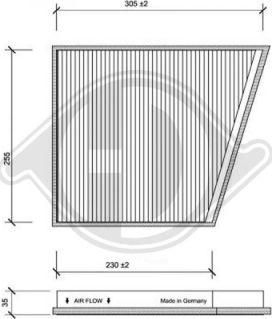 Diederichs DCI0119 - Filtrs, Salona telpas gaiss ps1.lv