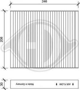 Diederichs DCI0185 - Filtrs, Salona telpas gaiss ps1.lv