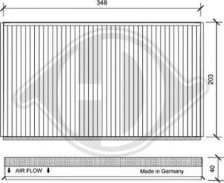 Diederichs DCI0122 - Filtrs, Salona telpas gaiss ps1.lv