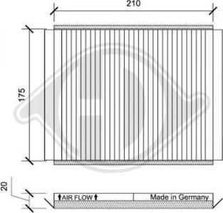 Diederichs DCI0174 - Filtrs, Salona telpas gaiss ps1.lv