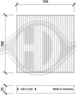 Diederichs DCI0214S - Filtrs, Salona telpas gaiss ps1.lv