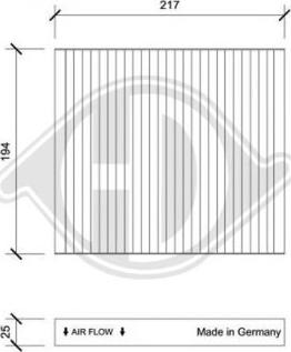 Diederichs DCI0233 - Filtrs, Salona telpas gaiss ps1.lv