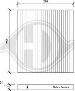 Diederichs DCI0232 - Filtrs, Salona telpas gaiss ps1.lv