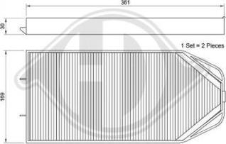 Diederichs DCI1080S - Filtrs, Salona telpas gaiss ps1.lv