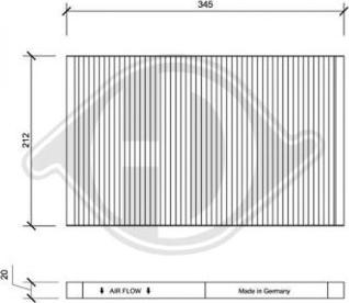 Diederichs DCI1028 - Filtrs, Salona telpas gaiss ps1.lv