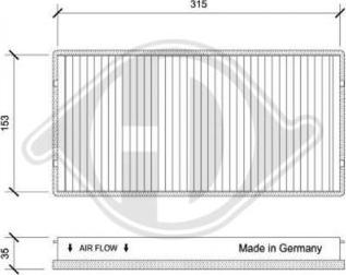 Diederichs DCI1194 - Filtrs, Salona telpas gaiss ps1.lv