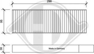 Diederichs DCI1192S - Filtrs, Salona telpas gaiss ps1.lv