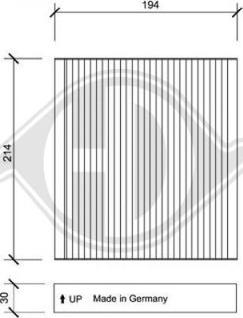 Diederichs DCI1143 - Filtrs, Salona telpas gaiss ps1.lv