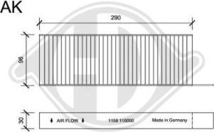 Diederichs DCI1158S - Filtrs, Salona telpas gaiss ps1.lv