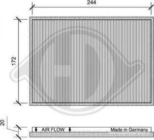 Diederichs DCI1161 - Filtrs, Salona telpas gaiss ps1.lv