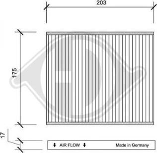 Diederichs DCI1108 - Filtrs, Salona telpas gaiss ps1.lv